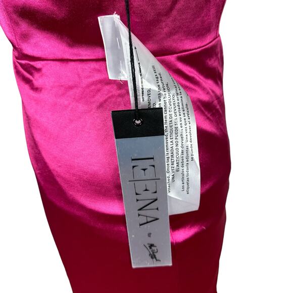 MAC DUGGAL IEENA 12428 Hot Pink Satin Rhinestone Strap Formal Gown Size 6 NWT - Picture 8 of 9